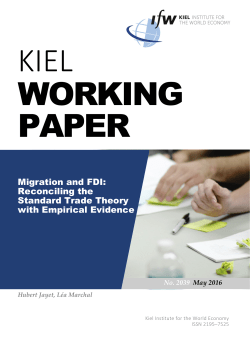 Migration and FDI: Reconciling the Standard Trade Theory with