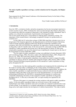 The study of public expenditure on drugs, a useful