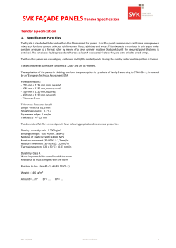 Tender Specification - SVK Architecture Labs