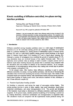 Kinetic modelling of diffusion-controlled, two-phase moving
