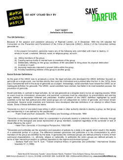 FACT SHEET Definitions of Genocide The UN Definition: Because of