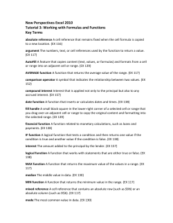 New Perspectives Excel 2010 Tutorial 3: Working with Formulas and