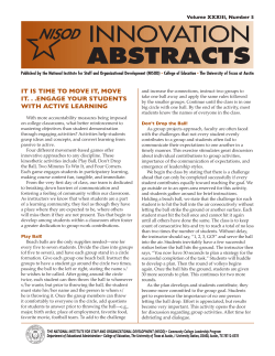 It Is Time To Move It, Move It&hellip;Engage Your Students with Active