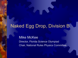 Egg Drop, Division B - Florida Science Olympiad