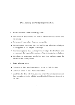Data mining knowledge representation