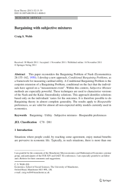 Bargaining with subjective mixtures