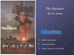 The Outsiders Intro. PPT File - District 196 e