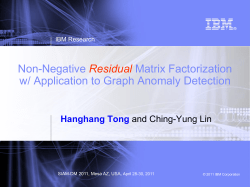 Non-negative Matrix Factorization F