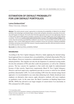 ESTiMATiON Of dEfAulT prOBABiliTY fOr lOw dEfAulT pOrTfOliOS