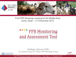 PPR monitoring and assessment tool