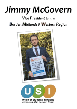 Jimmy for USI Manifesto Draft - Union of Students in Ireland