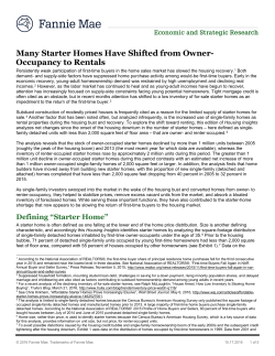 Many Starter Homes Have Shifted from Owner