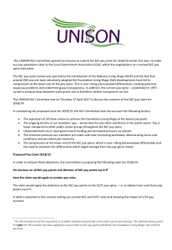 The UNISON NJC Committee agreed last January to submit the NJC