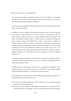 5. Situation of Each Unit etc. at Fukushima NPS The outline of the