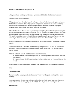 HANDICAP SHIELD RULES 2016/17 &ndash; v1.0 1. Players will use