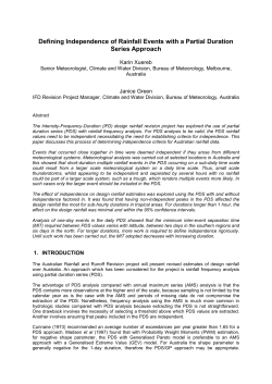 Defining Independence of Rainfall Events with a Partial Duration