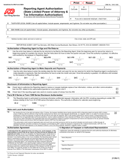 Reporting Agent Authorization Form