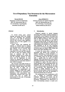 Use of Dependency Tree Structures for the Microcontext Extraction