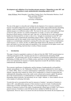 1 Development and validation of two learning outcome measures