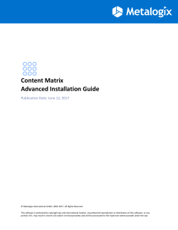 Content Matrix Advanced Installation Guide