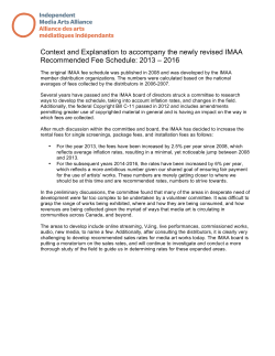 IMAA Fee Schedule