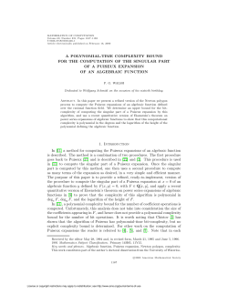 a polynomial-time complexity bound for the computation of the