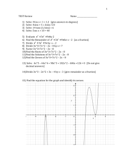 TEST Review Name Solve: 3Cos x + 1 = 1.2 [give answers in