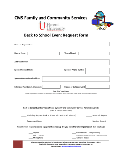 School Event Form Fall 2012