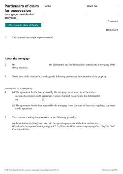 Particulars of claim for possession
