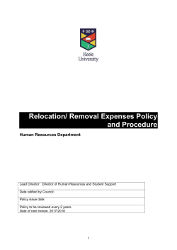 Relocation Policy - Keele University