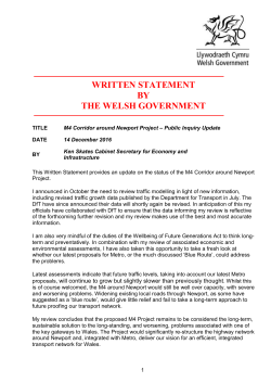 M4 Corridor around Newport Project &ndash; Public Inquiry Update