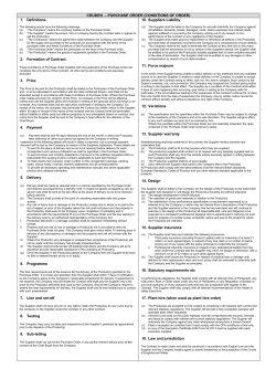 CRUDEN &ndash; PURCHASE ORDER (CONDITIONS OF ORDER) 1