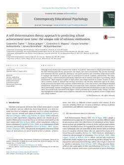 A self-determination theory approach to predicting school