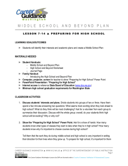 Preparing for High School - Office of Superintendent of Public