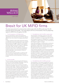 Brexit for UK MiFID firms