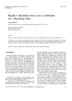Rank-r decision trees are a subclass of r