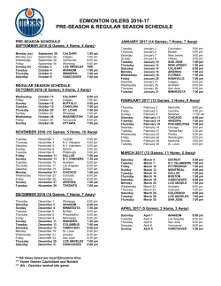 EDMONTON OILERS 2001