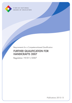 FURTHER QUALIFICATION FOR HANDICRAFTS 2007