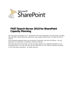 FAST Search Server 2010 for SharePoint Capacity Planning