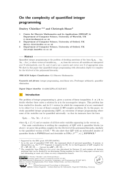 On the complexity of quantified integer programming