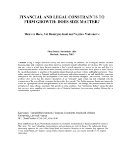 financial and legal constraints to firm growth