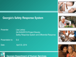 Georgia`s Safety Response System - Georgia Association of Homes