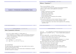 Lecture 1. Introduction and probability review What is &rdquo;Statistics