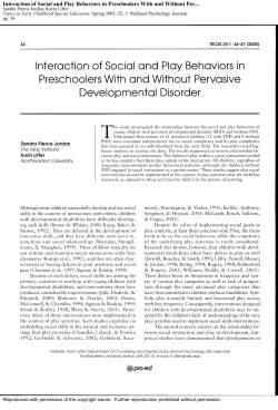 Interaction of Social and Play Behaviors in