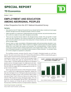 Employment And Education Among Aboriginal