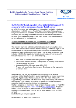 British Association for Parenteral and Enteral Nutrition - E-Bans