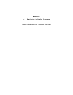 Appendix I I.2 Stakeholder Notification Documents Proof of