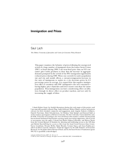 Immigration and Prices Saul Lach