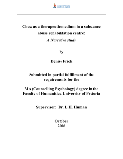 Chess as a therapeutic medium in a substance abuse rehabilitation