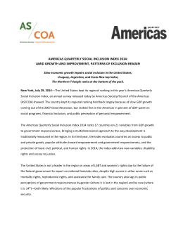 AMERICAS QUARTERLY SOCIAL INCLUSION INDEX 2014: AMID